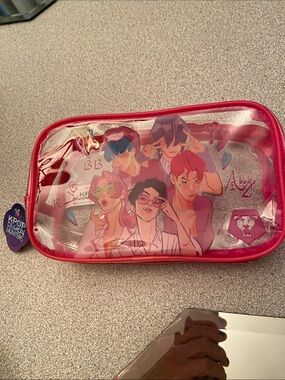 Pink Clear Cosmetic Pouch K-pop
